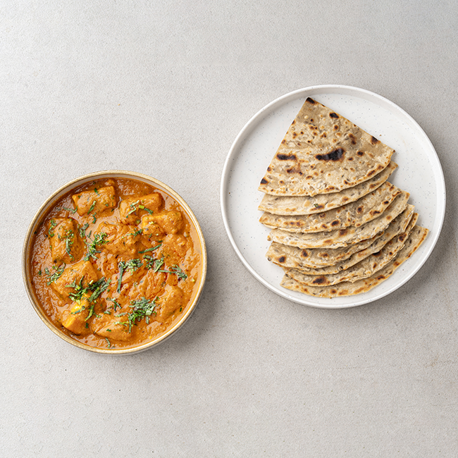 Paneer Butter Masala With Jeera Lachha Paratha